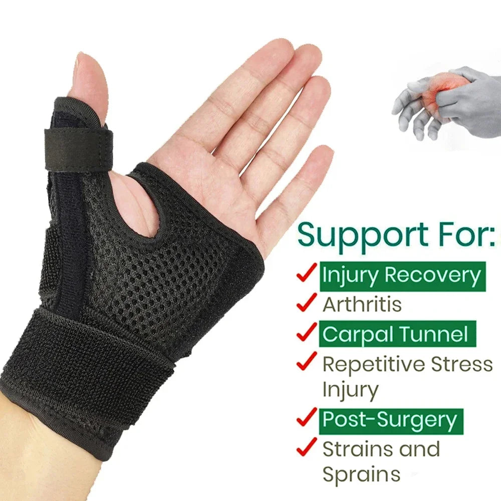 Thumb Spica Wrist Splint - Rigid Support Brace, Adjustable Fit