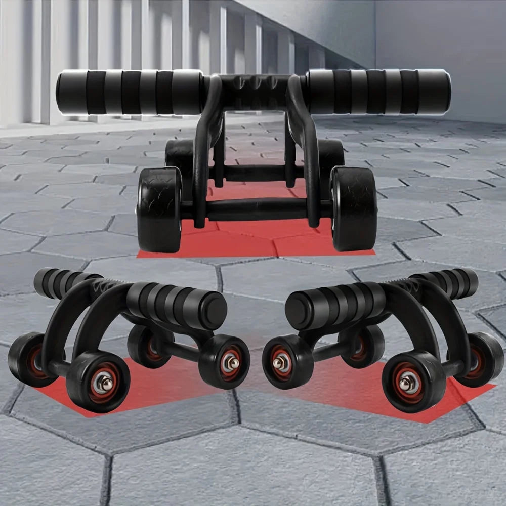 Four-Wheel Abdominal Roller – Stability Core Trainer