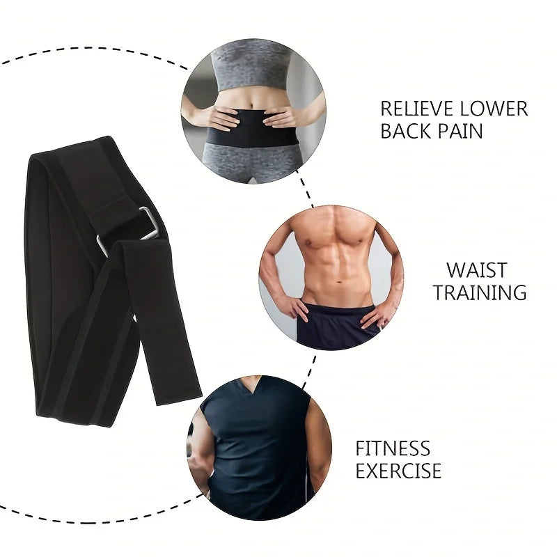Heavy-Duty Back Support Belt with Metal Buckle - Adjustable Lumbar Support