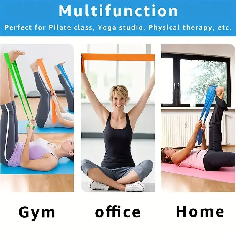 3-Piece Yoga Tension Belt Set – Elastic Stretch & Resistance Bands