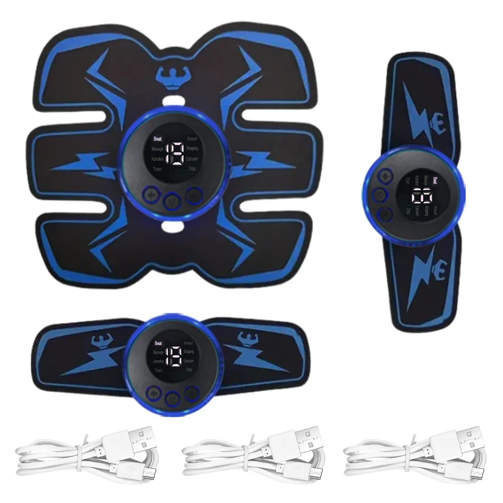 Wireless EMS Abdominal Muscle Stimulator - USB Rechargeable Ab Trainer