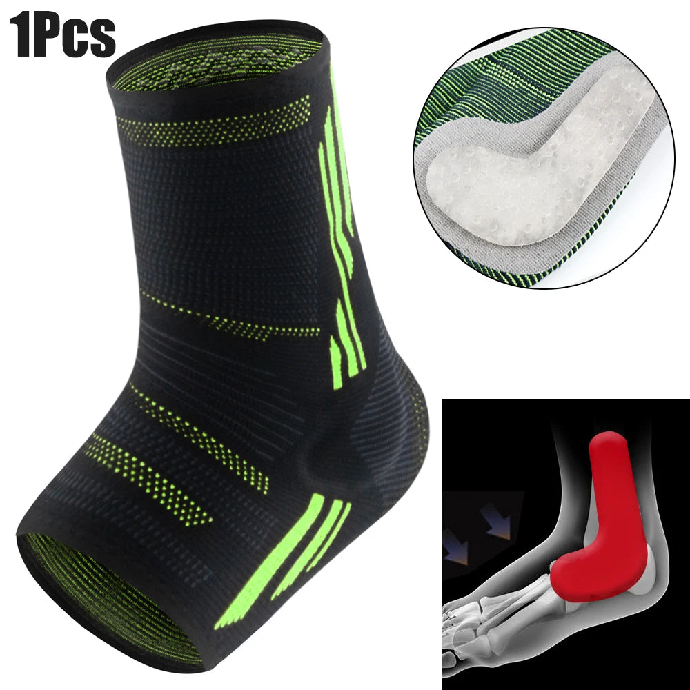 Toeless Ankle Sleeve with Silicone Gel Cushion - Anti-Slip Grip