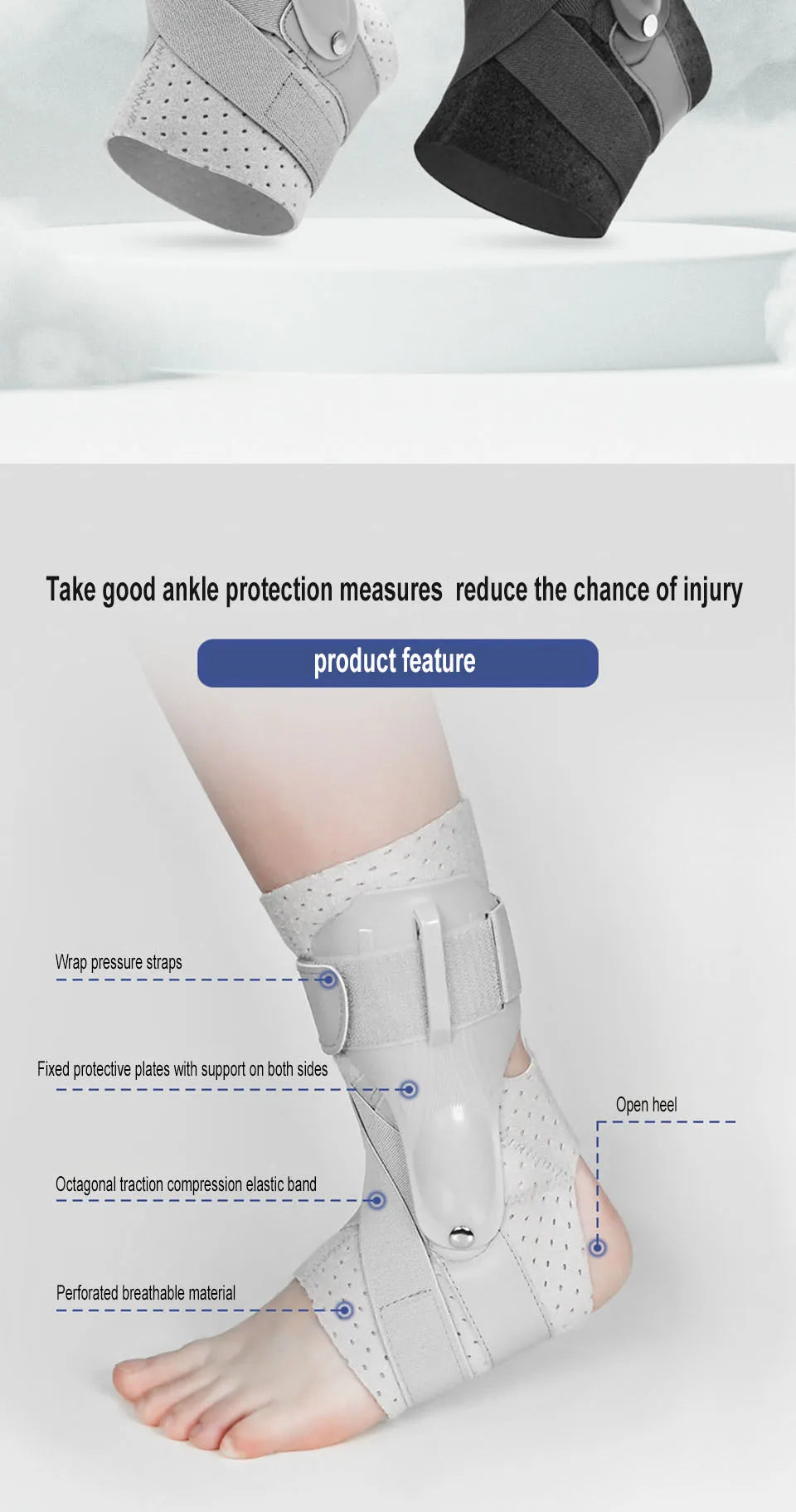 AOLIKES Adjustable Ankle Brace - Sprain & Joint Support Strap