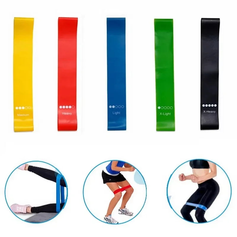 TPE Rubber Resistance Loop Bands - 5-Piece Set with Bag