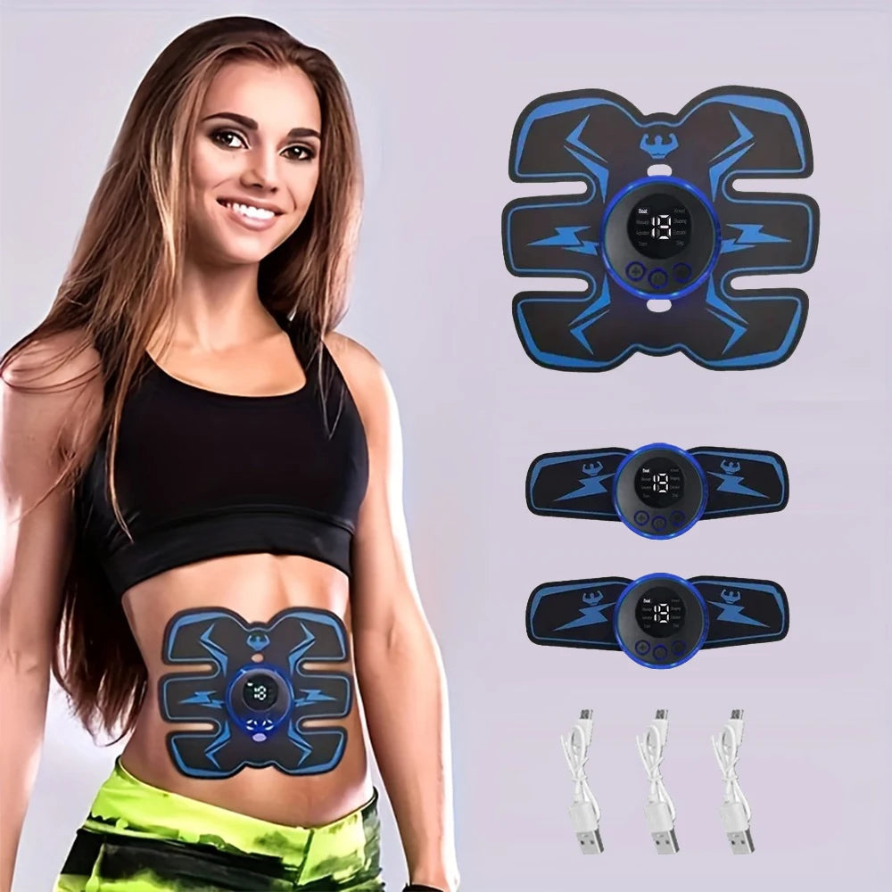 Wireless EMS Abdominal Muscle Stimulator - USB Rechargeable Ab Trainer