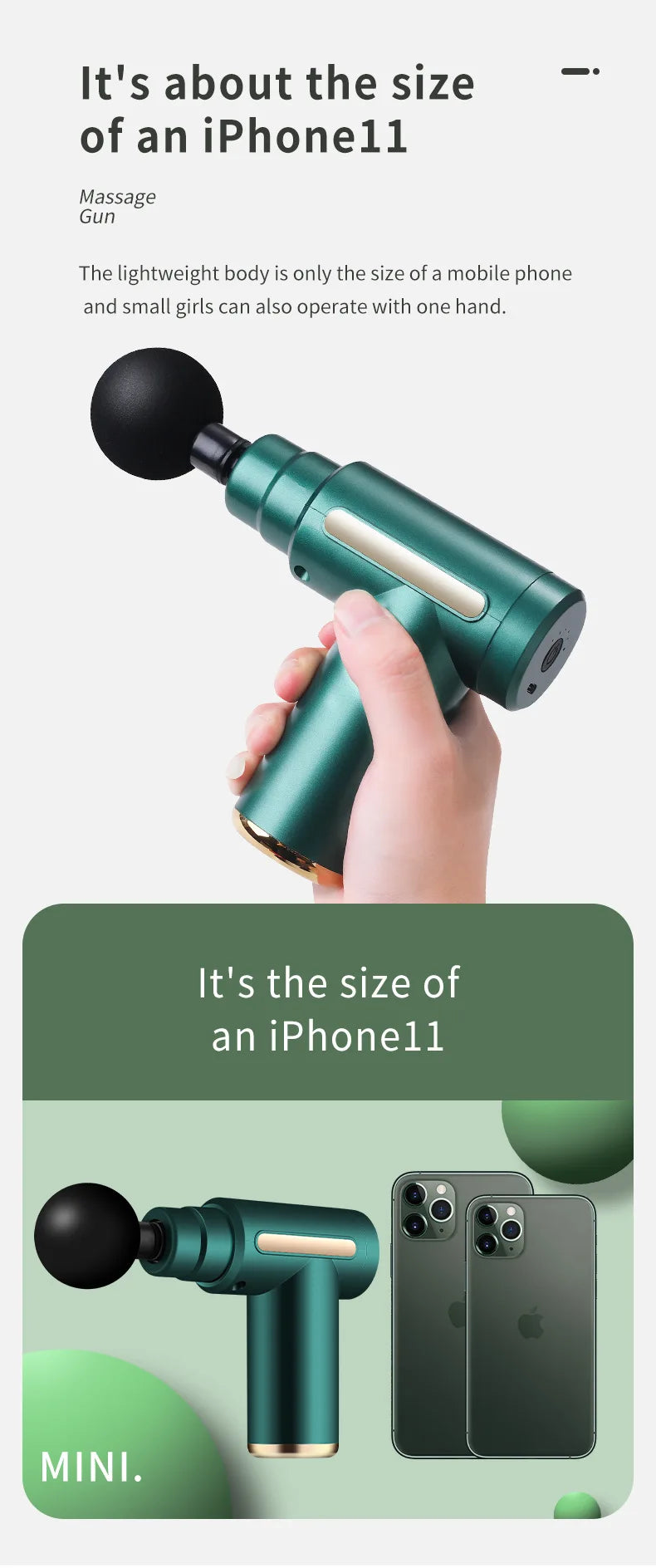 Percussion Massage Gun with 4 Interchangeable Heads