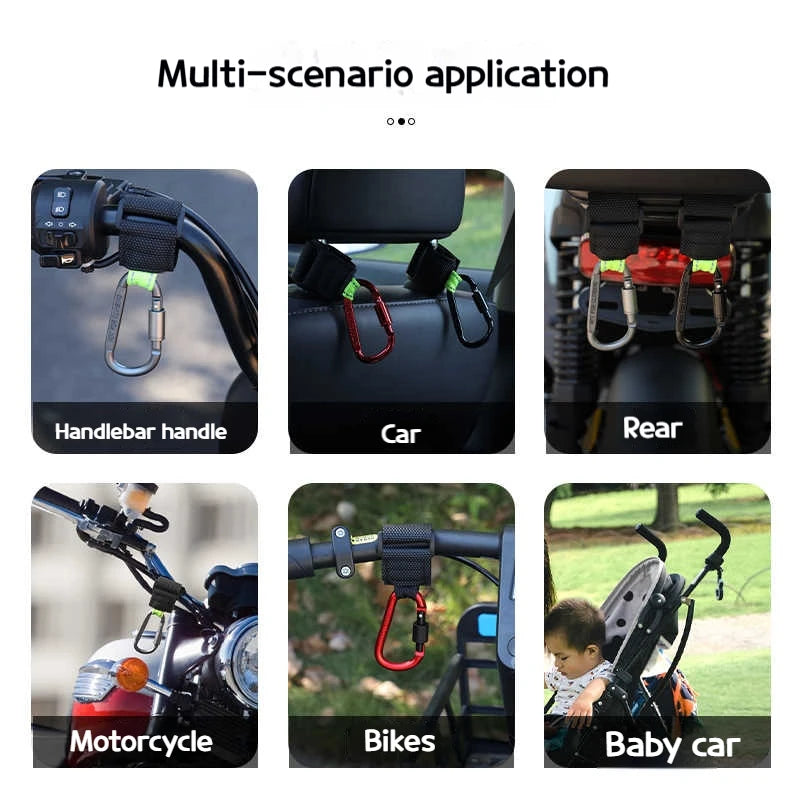 MarkhorAthletics™ 2PCS Heavy Duty Aluminium Alloy Hooks for Motorcycle, E-Bike, Scooter & Outdoor Use