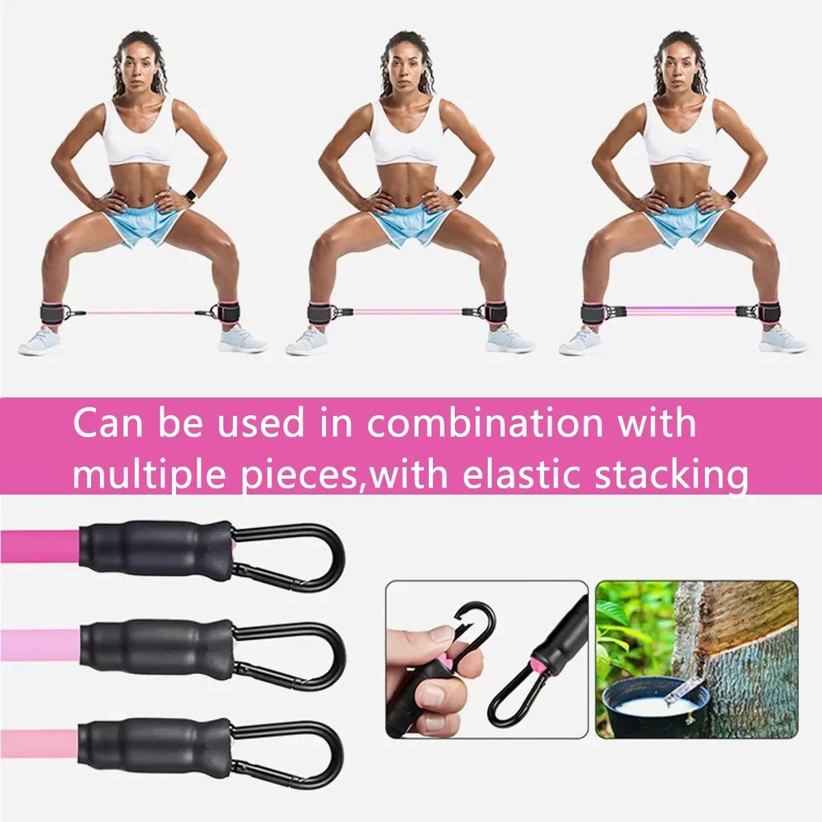 MarkhorAthletics™ Ankle Straps Fitness Yoga Elastic Fitness Bands For Men and Woman
