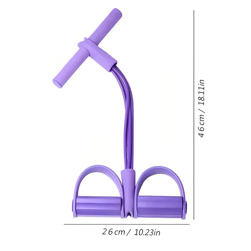 Four-Tube Pedal Exerciser - Resistance Band Sit-Up Trainer