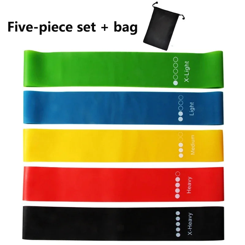 TPE Rubber Resistance Loop Bands - 5-Piece Set with Bag