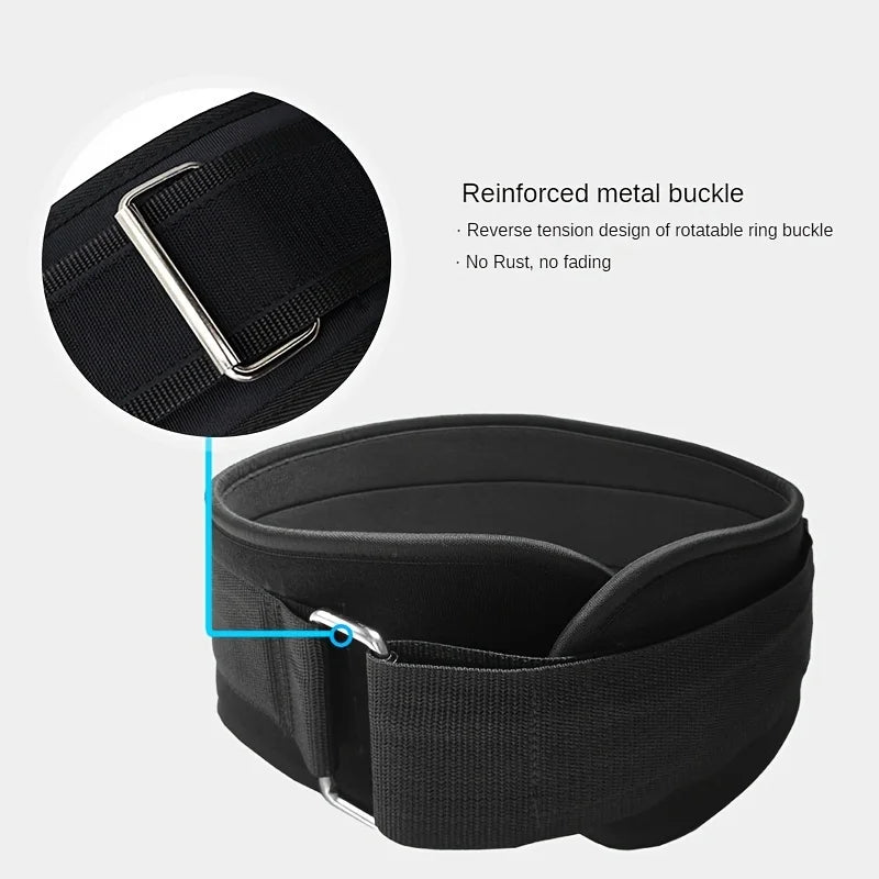Heavy-Duty Back Support Belt with Metal Buckle - Adjustable Lumbar Support