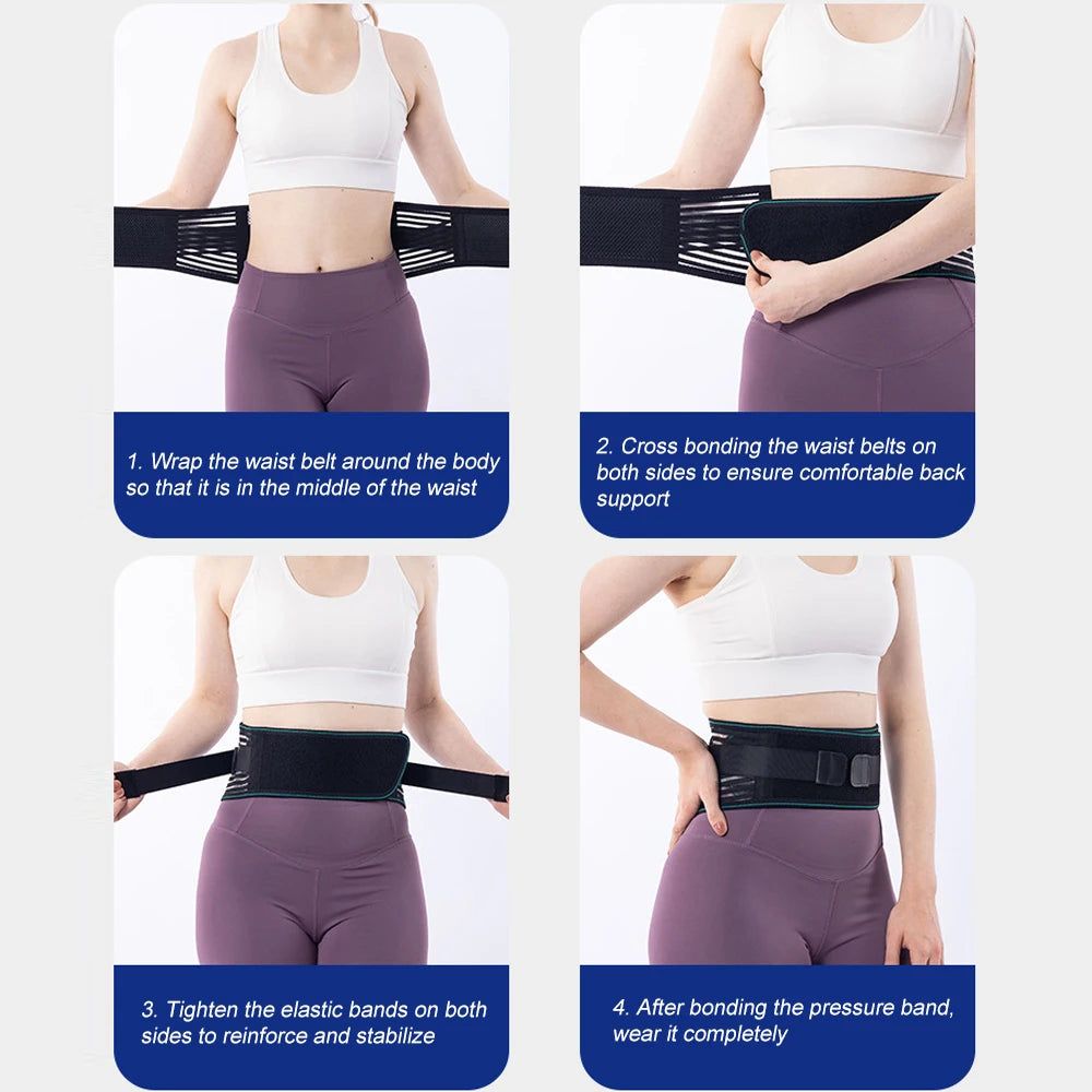 Adjustable Lumbar Support Brace - Dual-Strap Compression, Breathable