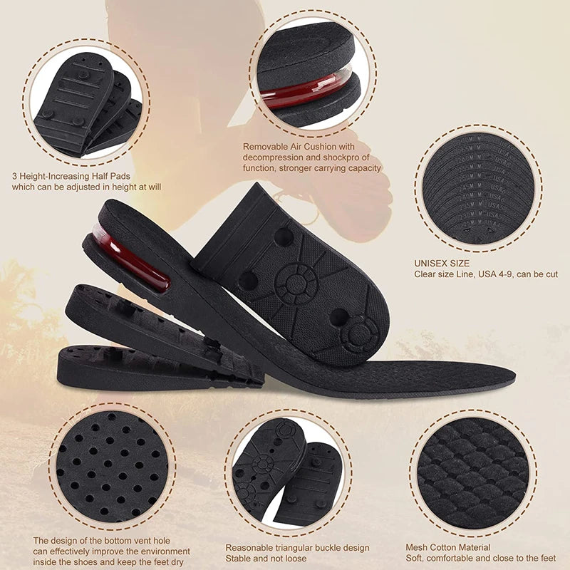 Height Increase Insoles - Invisible Air Cushion Elevator Insert