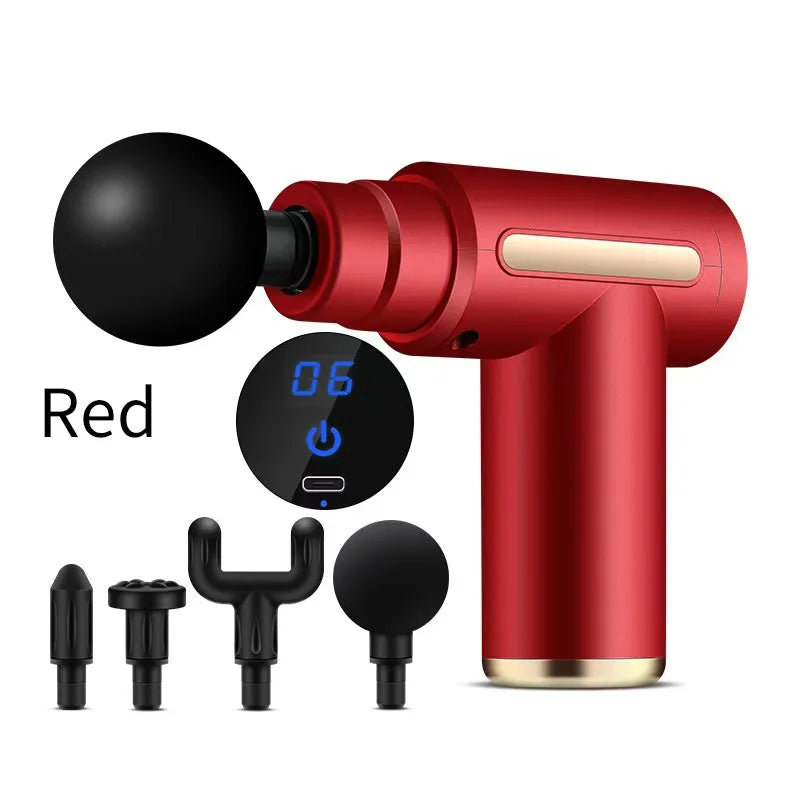 Percussion Massage Gun with 4 Interchangeable Heads