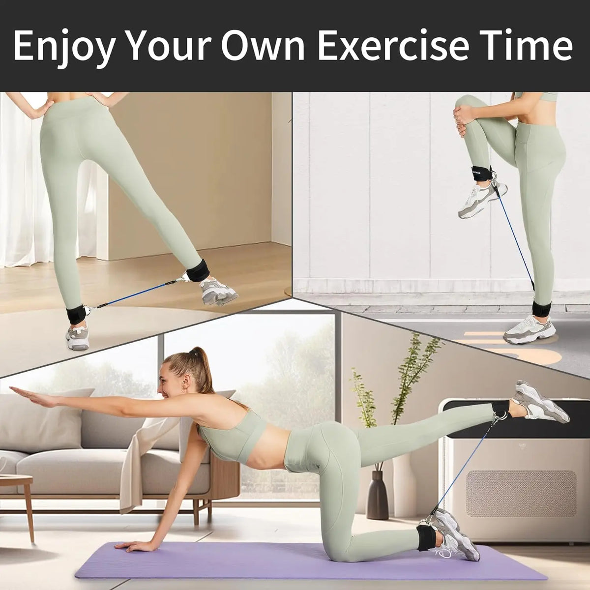 Ankle & Hip Resistance Bands – Booty Band Set with Ankle Straps