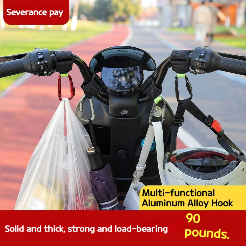 MarkhorAthletics™ 2PCS Heavy Duty Aluminium Alloy Hooks for Motorcycle, E-Bike, Scooter & Outdoor Use