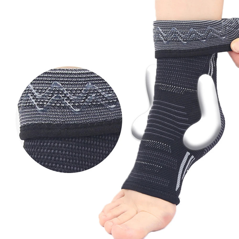 Toeless Ankle Sleeve with Silicone Gel Cushion - Anti-Slip Grip
