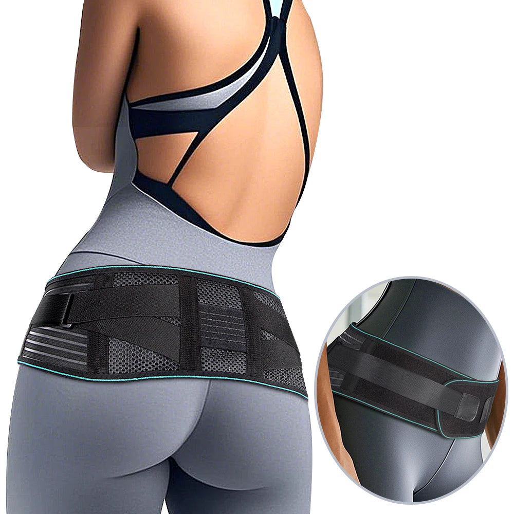 Adjustable Lumbar Support Brace - Dual-Strap Compression, Breathable