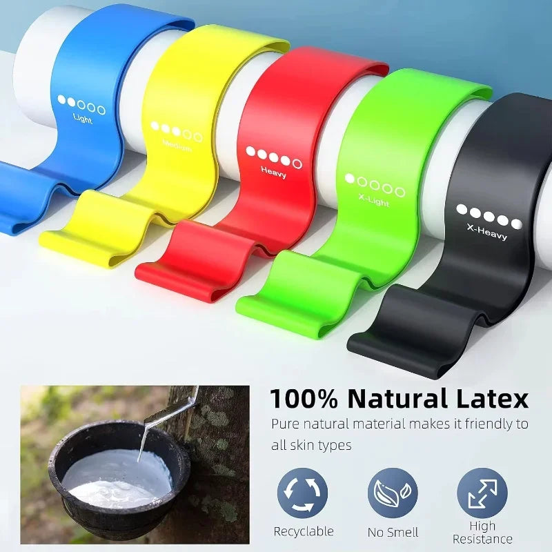 TPE Rubber Resistance Loop Bands - 5-Piece Set with Bag