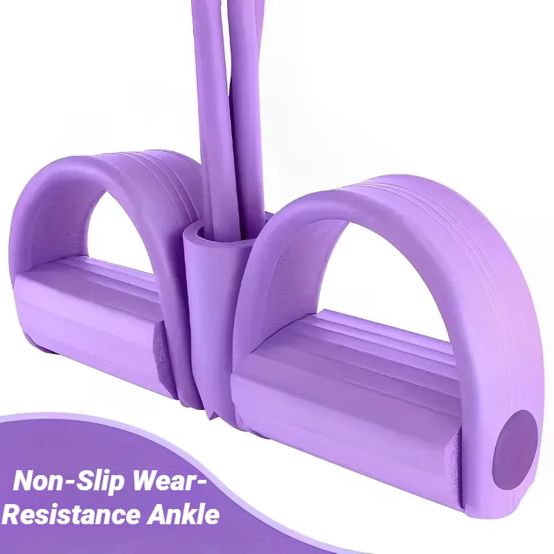 Four-Tube Pedal Exerciser - Resistance Band Sit-Up Trainer