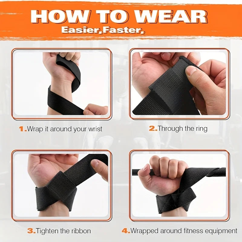 Weight Lifting Straps - Heavy-Duty Grip Support for Deadlifts & Rows