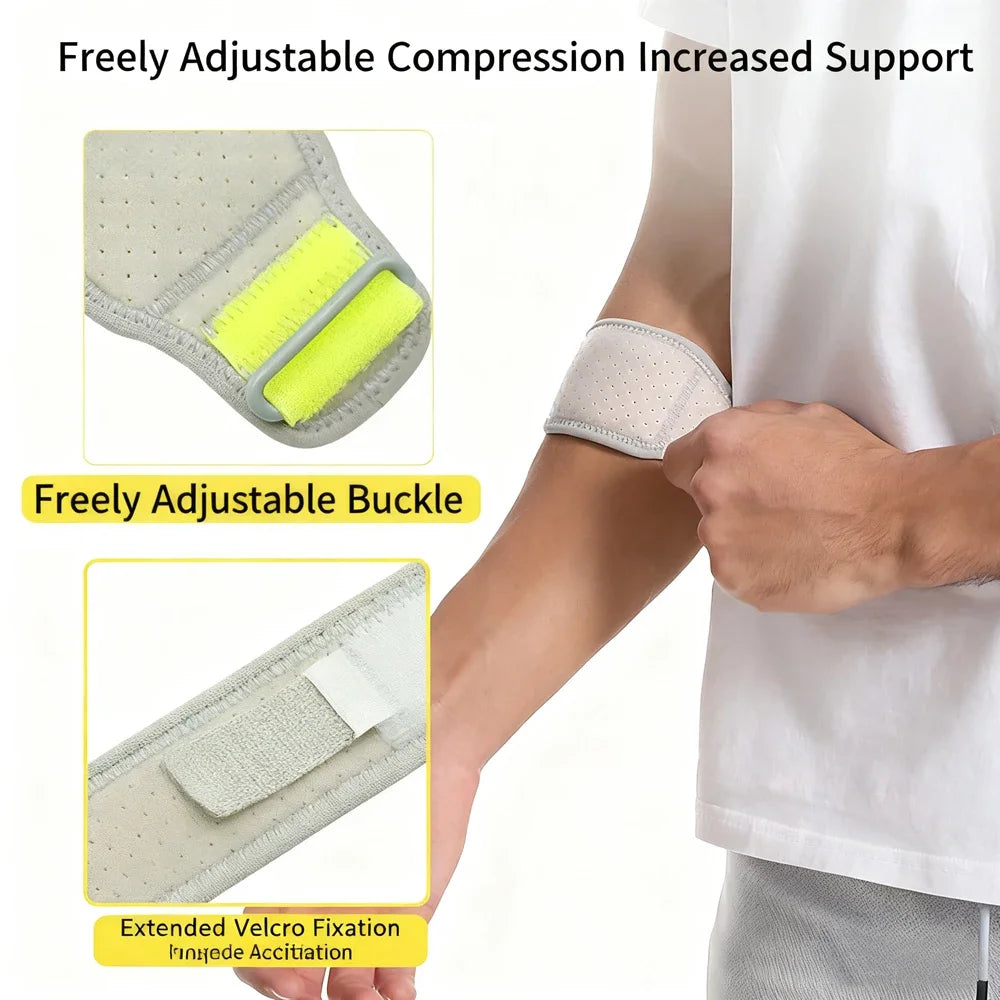 Elbow Support Strap with Shock-Absorbing Pad - Adjustable Fit