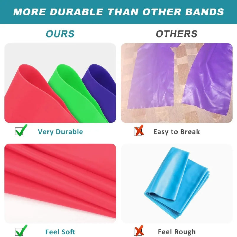 Long Pilates Resistance Band - Stretch Band for Physical Therapy & Yoga