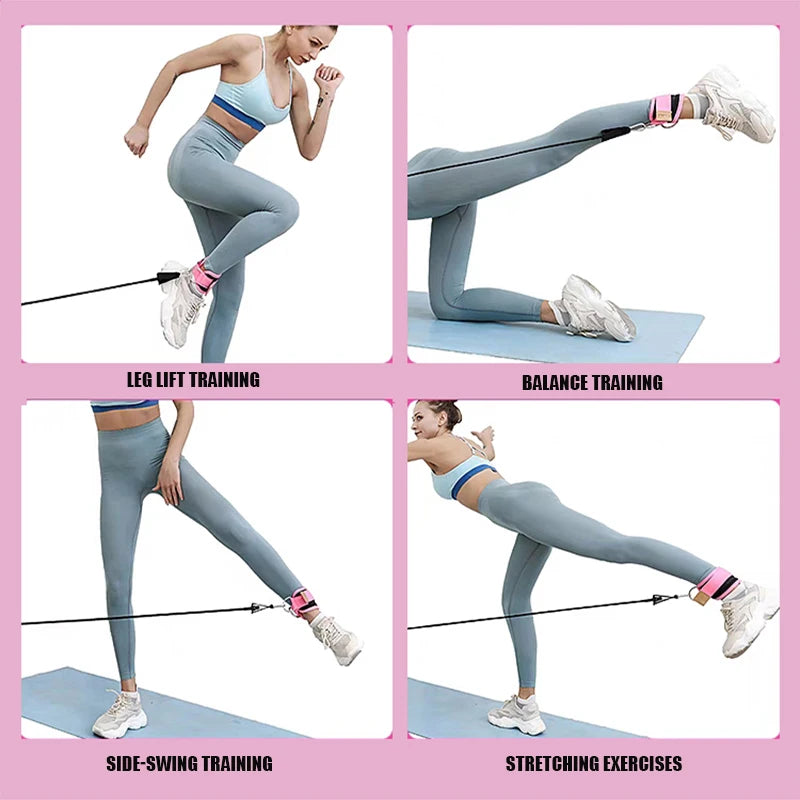 Ankle & Hip Resistance Bands – Booty Band Set with Ankle Straps