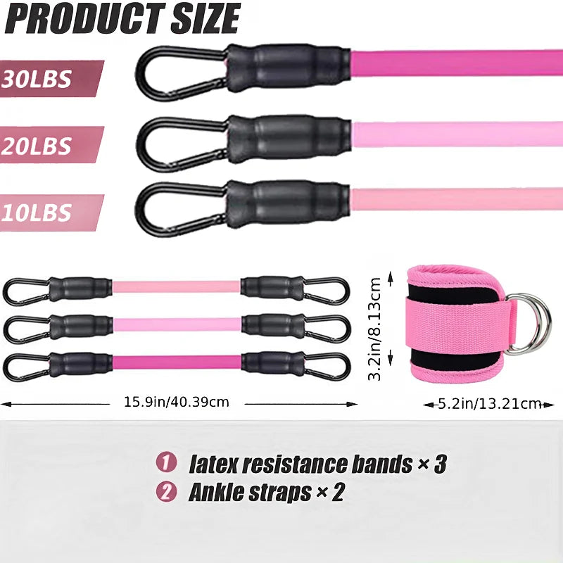 Ankle & Hip Resistance Bands – Booty Band Set with Ankle Straps
