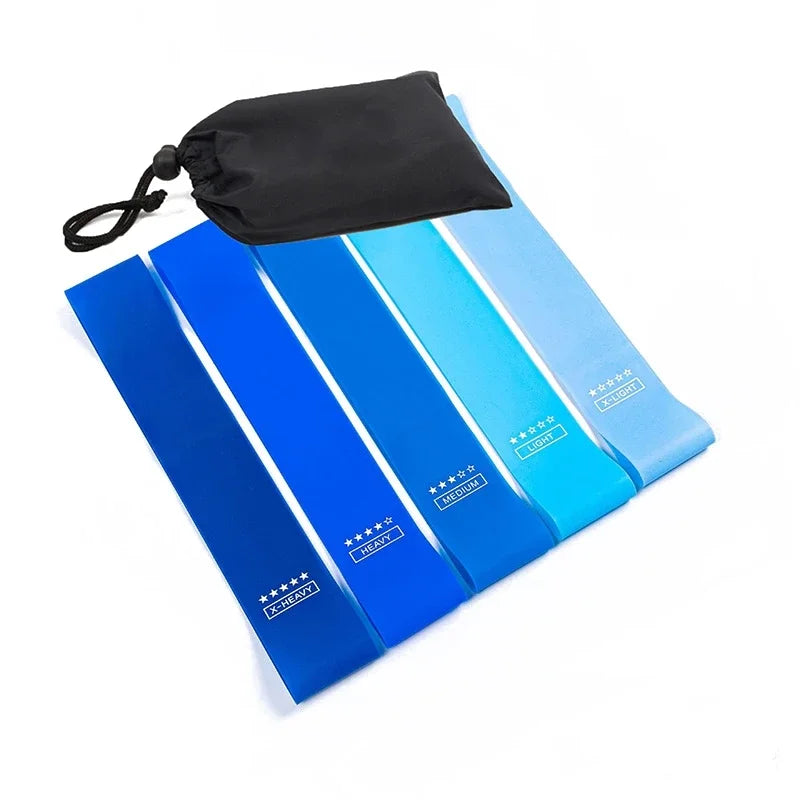 TPE Rubber Resistance Loop Bands - 5-Piece Set with Bag