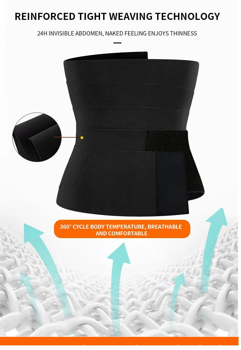 Waist Bandage Wrap Trainer - Firm Compression Tummy Wrap Belt