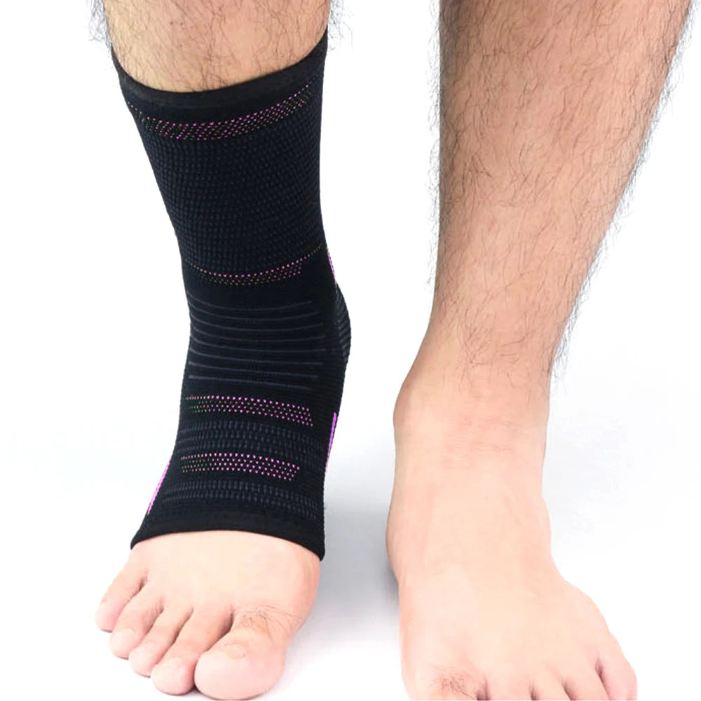 Toeless Ankle Sleeve with Silicone Gel Cushion - Anti-Slip Grip