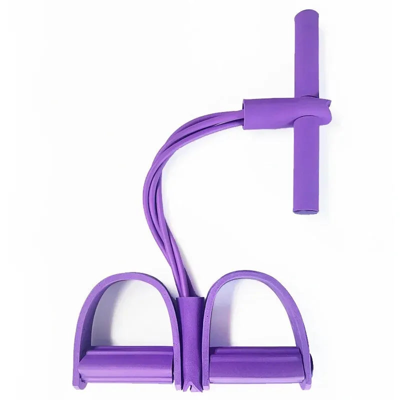 Four-Tube Pedal Exerciser - Resistance Band Sit-Up Trainer