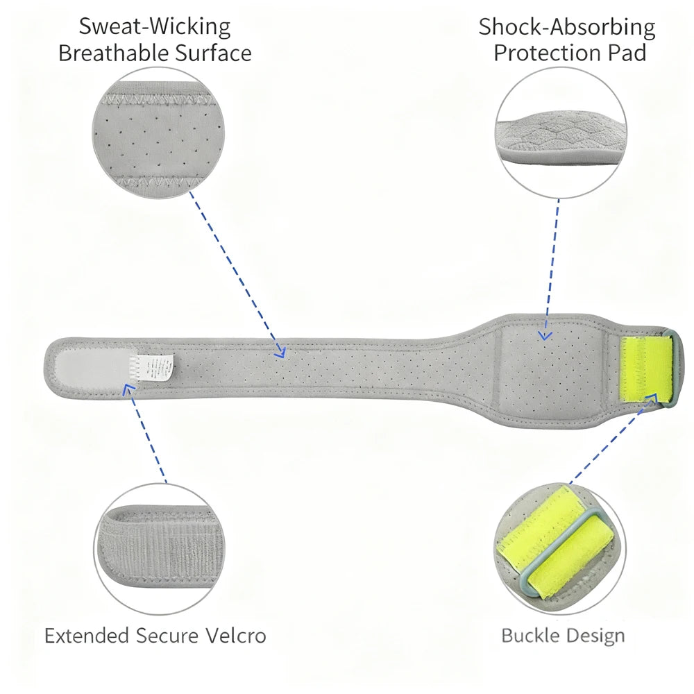 Elbow Support Strap with Shock-Absorbing Pad - Adjustable Fit