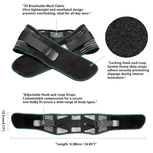 Adjustable Lumbar Support Brace - Dual-Strap Compression, Breathable