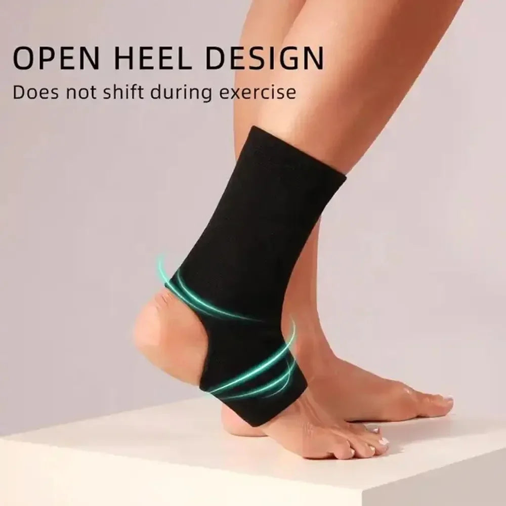 Breathable Ankle Compression Sleeve - Open-Heel Support Brace