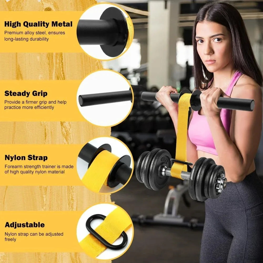 Adjustable Forearm Wrist Roller - Resistance Strength Trainer
