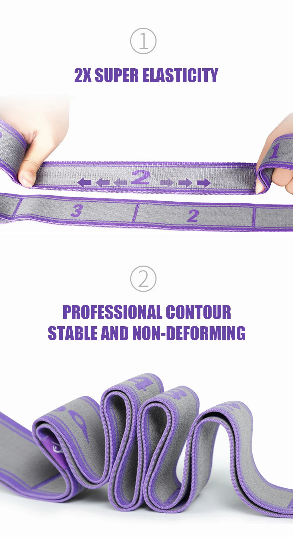 Multi-Section Yoga Stretch Strap - Ballet & Dance Flexibility Band