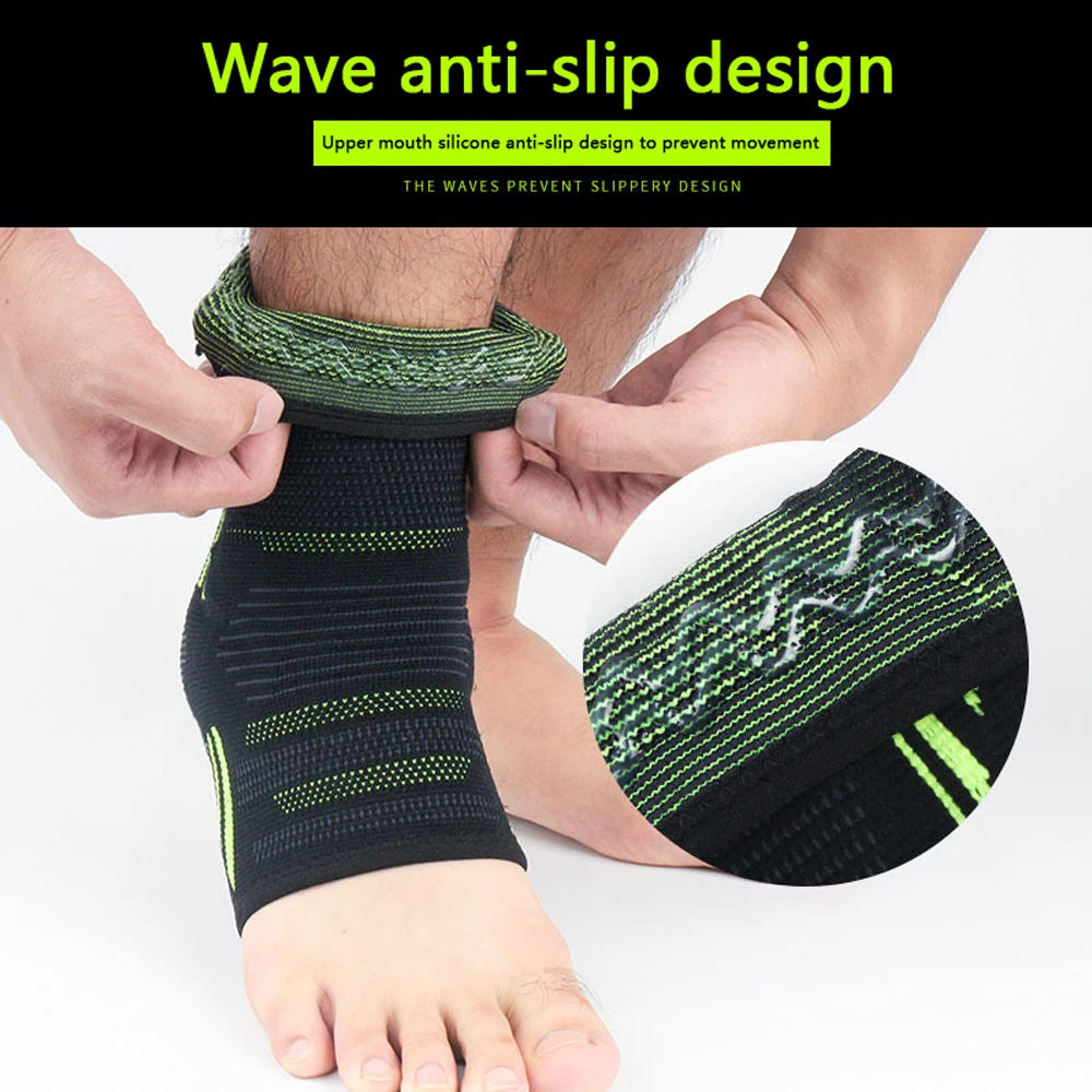 Toeless Ankle Sleeve with Silicone Gel Cushion - Anti-Slip Grip