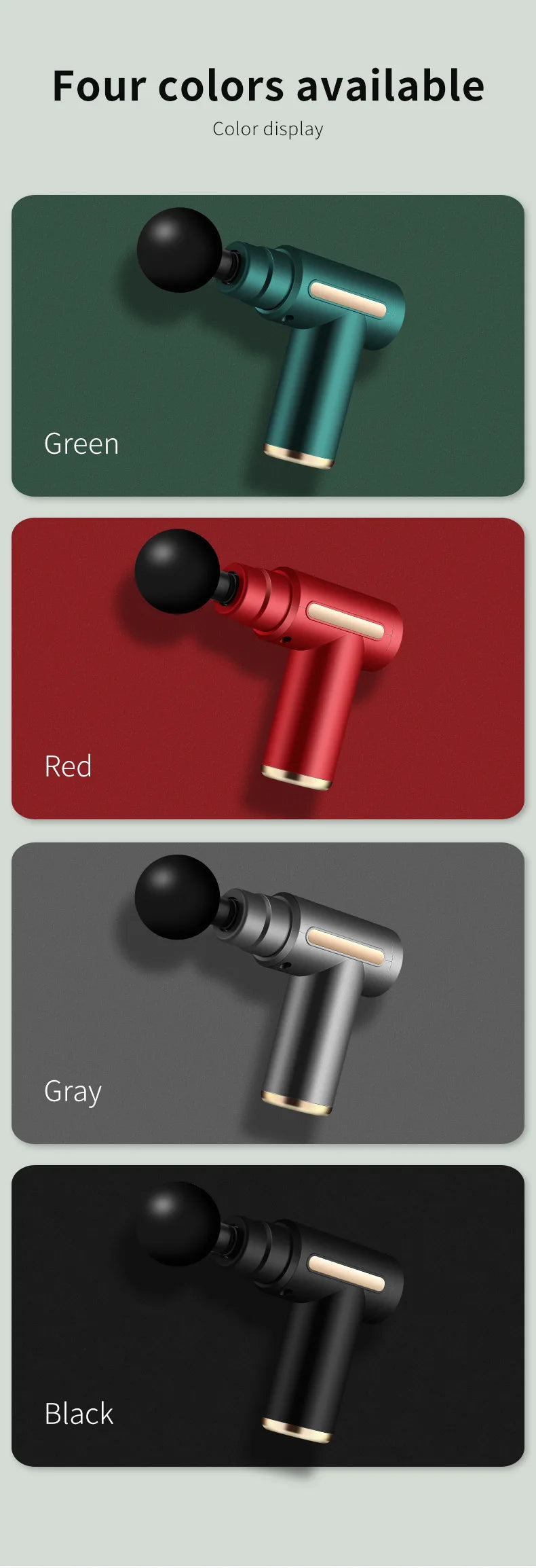 Percussion Massage Gun with 4 Interchangeable Heads