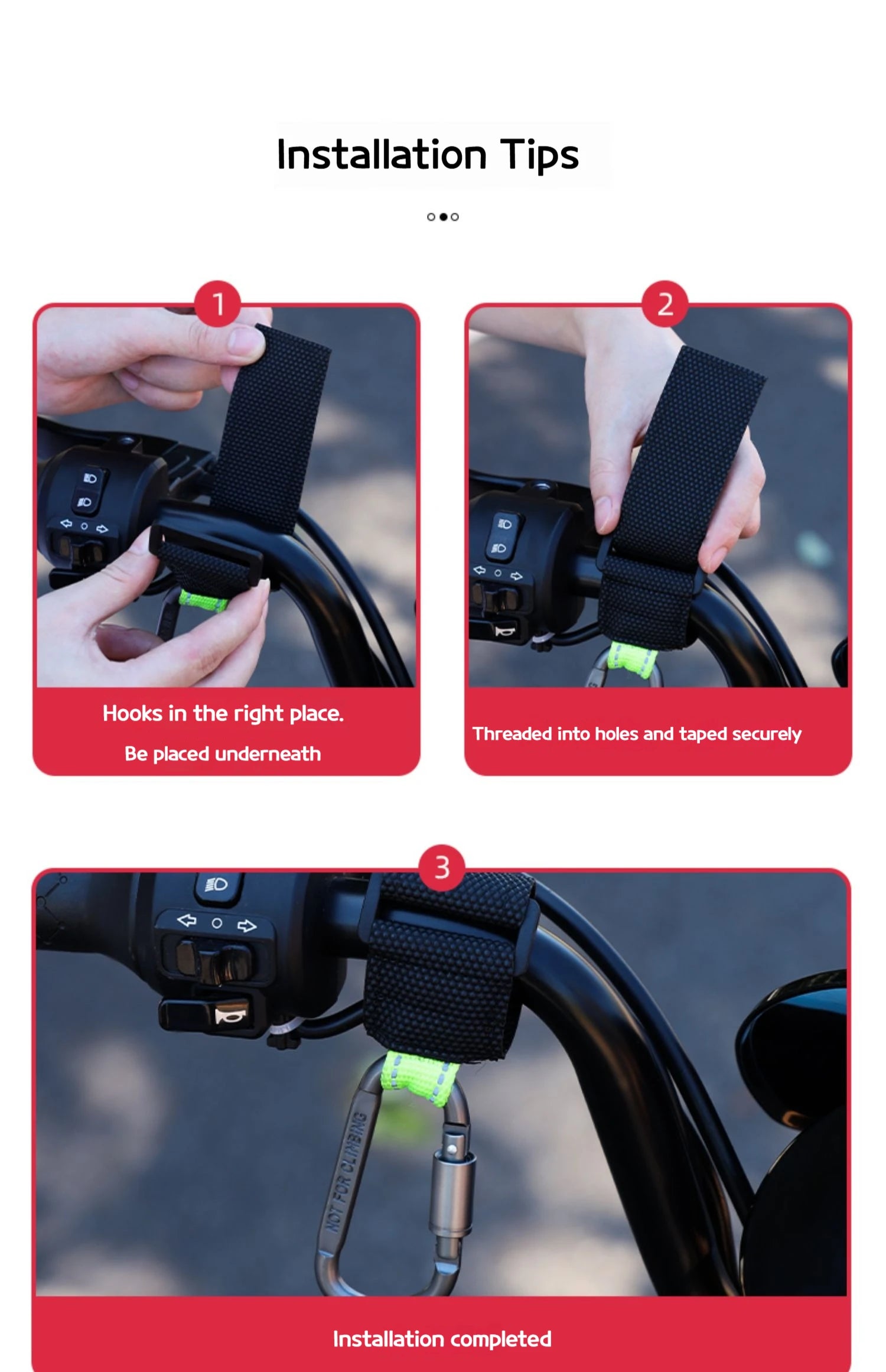MarkhorAthletics™ 2PCS Heavy Duty Aluminium Alloy Hooks for Motorcycle, E-Bike, Scooter & Outdoor Use