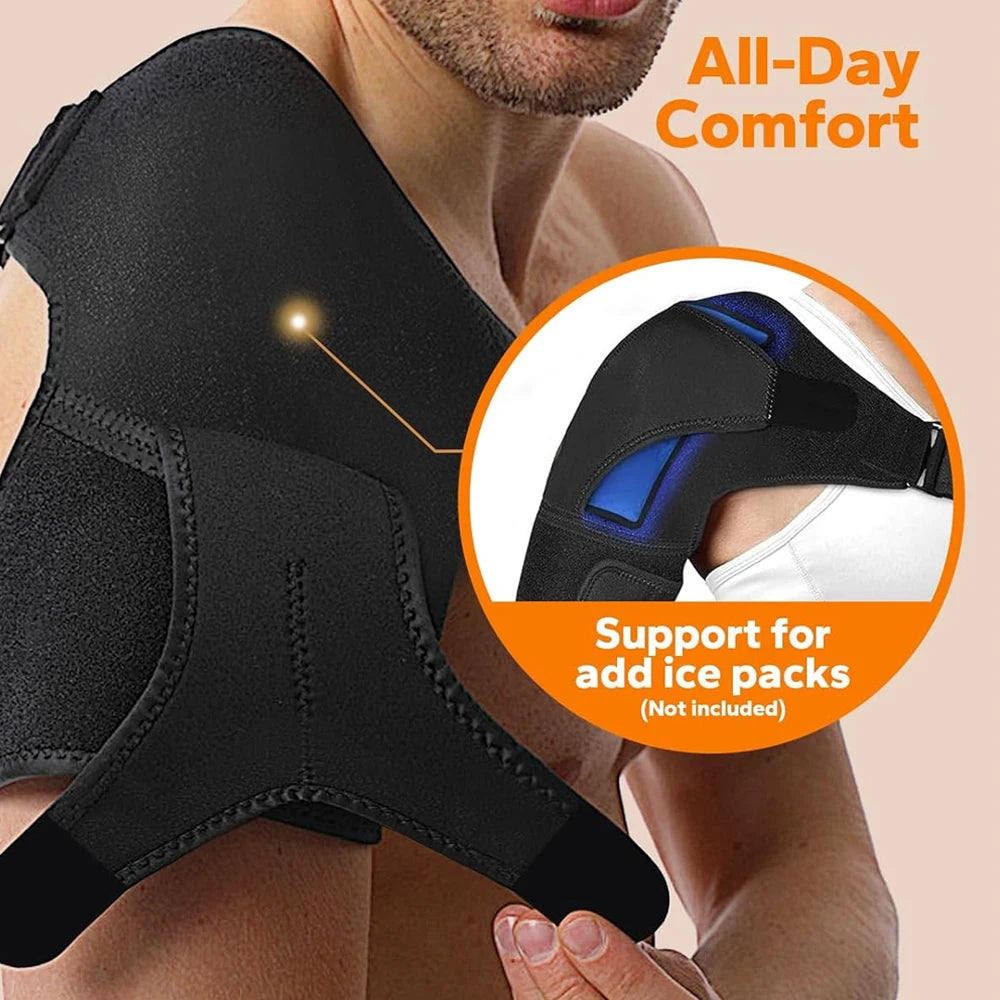 Adjustable Shoulder Support Brace - Compression Sleeve for Men & Women