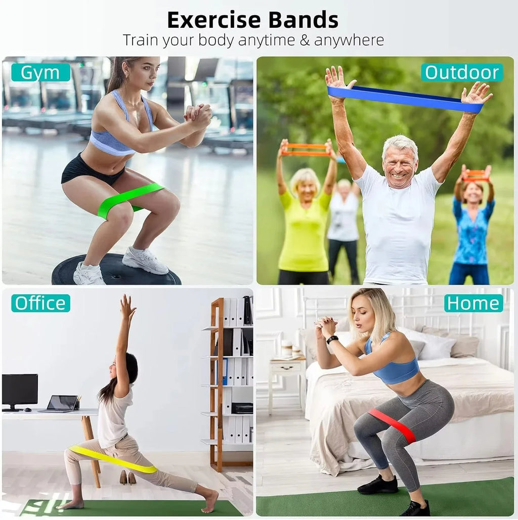 TPE Rubber Resistance Loop Bands - 5-Piece Set with Bag