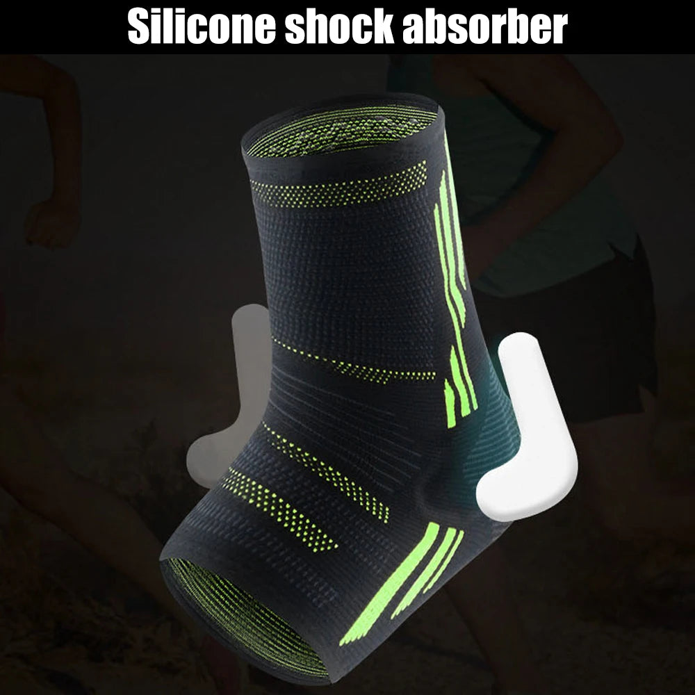 Toeless Ankle Sleeve with Silicone Gel Cushion - Anti-Slip Grip