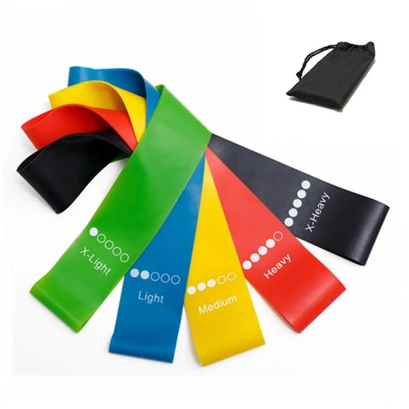 TPE Rubber Resistance Loop Bands - 5-Piece Set with Bag