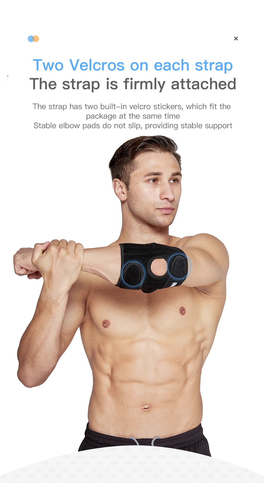 MarkhorAthletics™ 1 Piece Adjustable Elbow Support Brace