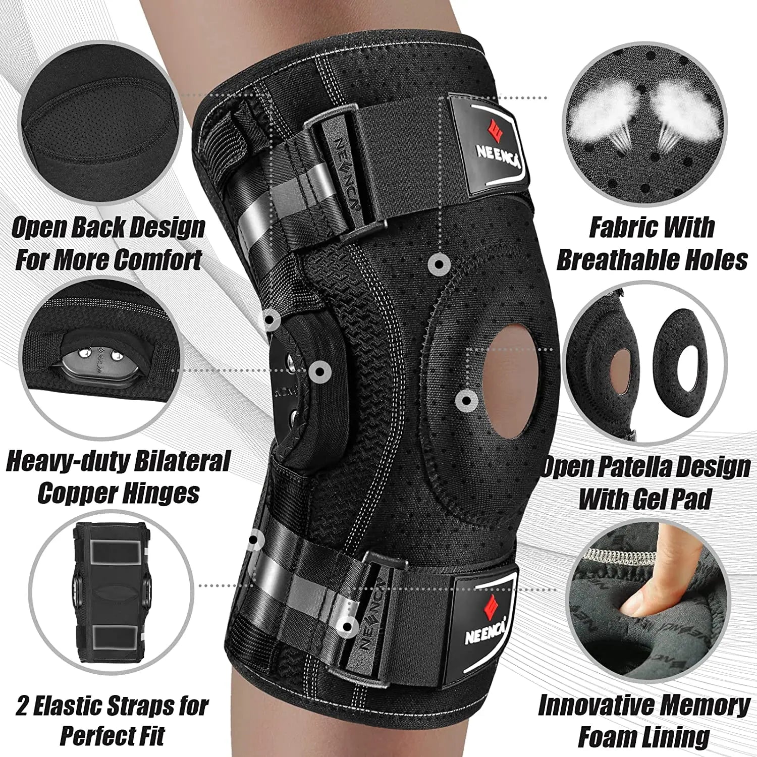 MarkhorAthletics™ Hinged Knee Brace for Knee Pain - Pain Relief