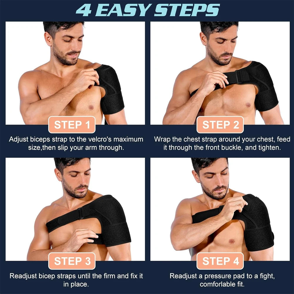 Adjustable Shoulder Support Brace - Compression Sleeve for Men & Women