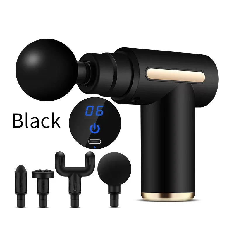 Percussion Massage Gun with 4 Interchangeable Heads