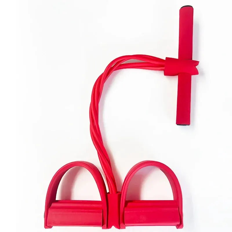 Four-Tube Pedal Exerciser - Resistance Band Sit-Up Trainer